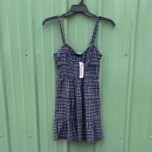 Woven Plaid Flannel Sleeveless Dress Size S